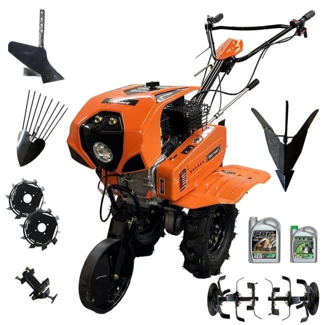 Motoculteur thermique professionnel 212 cc - 7 CV ZEUS FORCE avec full kit et butoir - Image 1